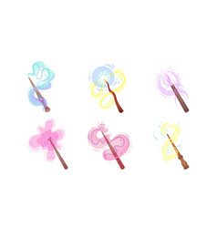 Magic Wands With Fairy Dust And Glow Swirling