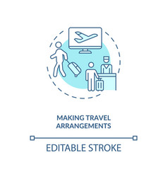 Making Travel Arrangement Turquoise Concept Icon