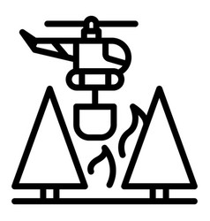 Wildfire Helicopter Icon Outline Style