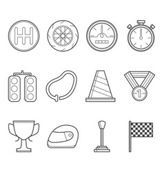 Car Racing Icon Set