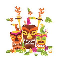 Cartoon Tiki Statues