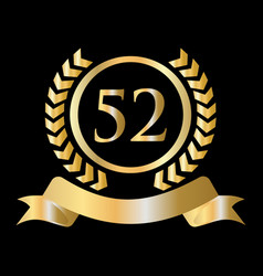 Fifty Two 52 Years Anniversary Celebration Gold