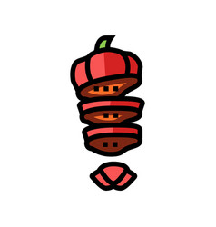 Cut Red Pepper Ingredient Color Icon