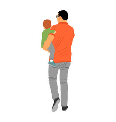 Father Carrying Son On Hands And Walking