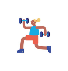 Blond Woman Lifting Dumbbells