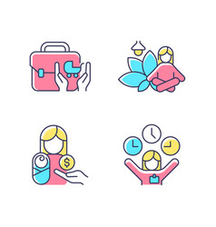 Employee Incentives Rgb Color Icons Set