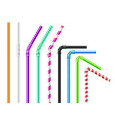 Realistic Color Drinking Straw Plastic Bendy