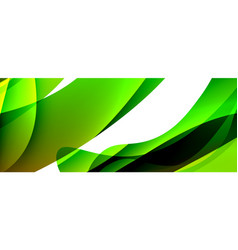 Colorful Green And Yellow Wave Pattern On White