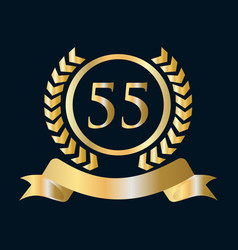 Fifty Five 55 Years Anniversary Celebration Gold