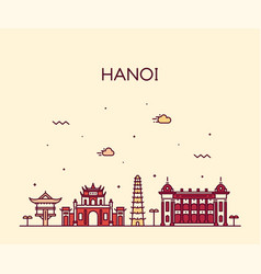 Hanoi Skyline Vietnam Linear Style City