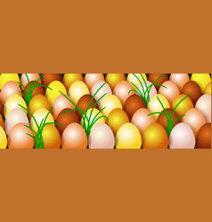 Easter Background With Golden Eggs