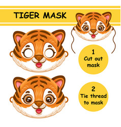 Cut African Tiger Animal Face Mask Children Game