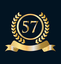 Fifty Seven 57 Years Anniversary Celebration Gold