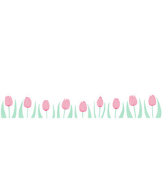 Tulip Flowers Horizontal Border