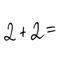 2 Plus Math Formula Hand Drawn In Doodle Style