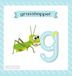 Letter G Lowercase Tracing Happy Grasshopper