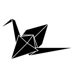 Origami Crane Silhouette Icon