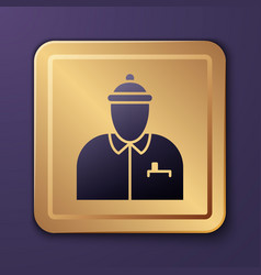 Purple Hockey Coach Icon Isolated On