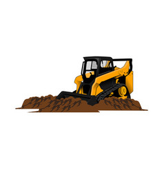 Skid Steer Heavy Equipment On White Background