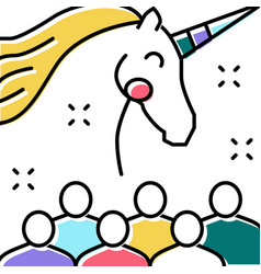 Unicorn Kids Party Color Icon