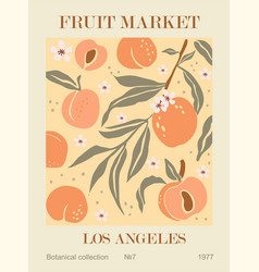 Abstract Fruit Market Los Angeles Retro Poster