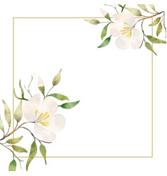 Hand Painted Watercolour Floral Frame Background