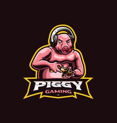 Pig Gamer Mascot Logo Design