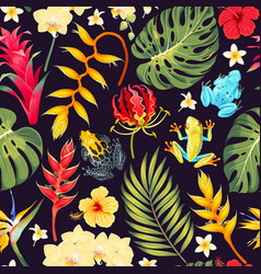 Seamless Pattern With Tropical Flowers