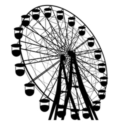 Silhouette attraction colorful ferris wheel Vector Image