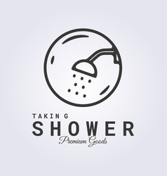 Simple Minimalist Line Shower Logo Badge Bathroom