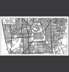 Adelaide Australia City Map In Black And White