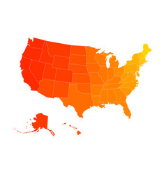 Blank Map Of Usa In Shades Warm Colors