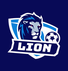 Lion Head Soccer Badge Logo