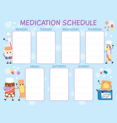 Medication Schedule Planner Cute Pills And Drugs