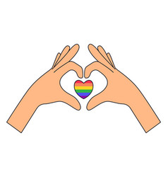 Pride Lgbt Symbols Hands In The Shape Of Heart