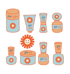 Sunscreen Tubes With Various Spf Clipart