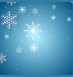 White Snowflakes On Blue Background