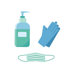 Hand Sanitizer Bottle Respirator Mask Gloves