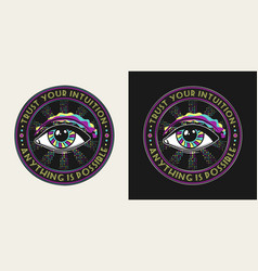 Label With All Seeing Eye Text Text