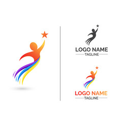 People With Star Logo Business Success Success