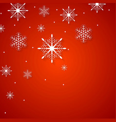 White Snowflakes On Red Background