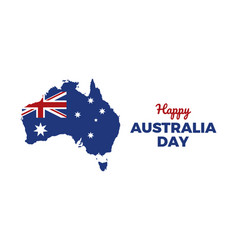 Australia Day Poster With Map Silhouette