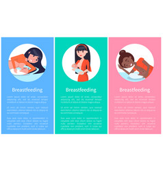 Breastfeeding Informative Banners Set With Women