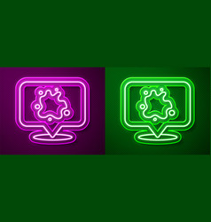 Glowing Neon Line Paint Spray Icon Isolated