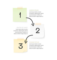 Infographic Template With 3 Steps Paper Notes