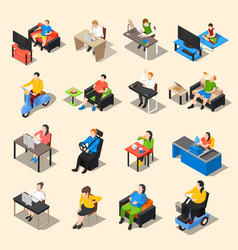 Sedentary Life Icon Set