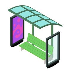 Bus Stop Shelter Icon Isometric Style