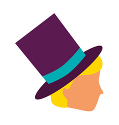 Profile Man Wearing Top Hat