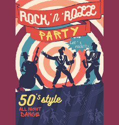 Rock N Roll Poster Flat Template Retro Style