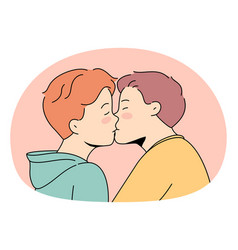 Gay Couple Kissing Showing Love